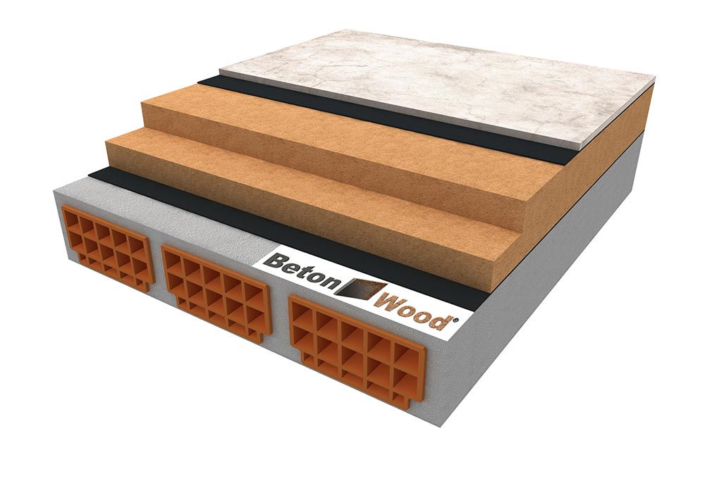 Insulation with wood fiber and cement bonded particle board