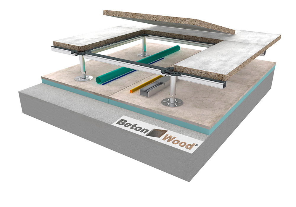 Elevated floor with Betonstyr