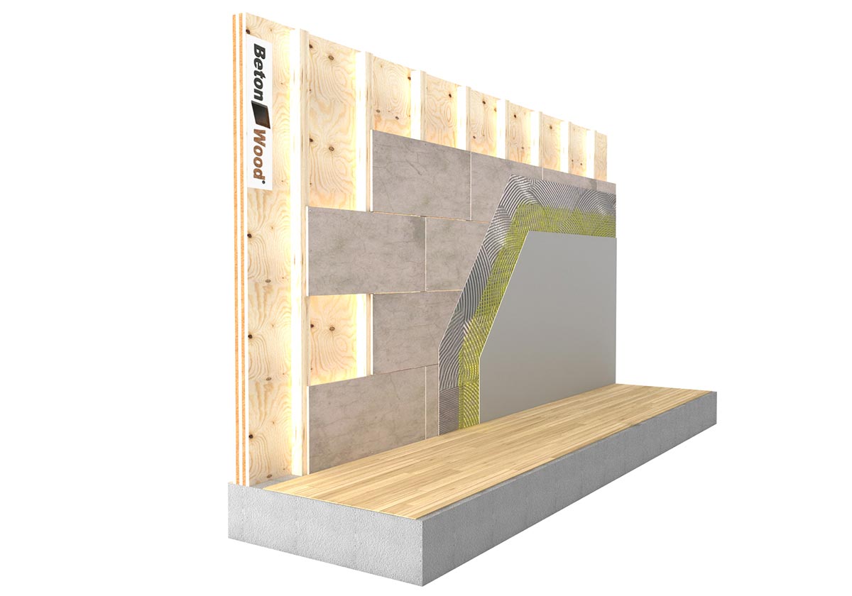 Internal cement bonded particle board on X-lam