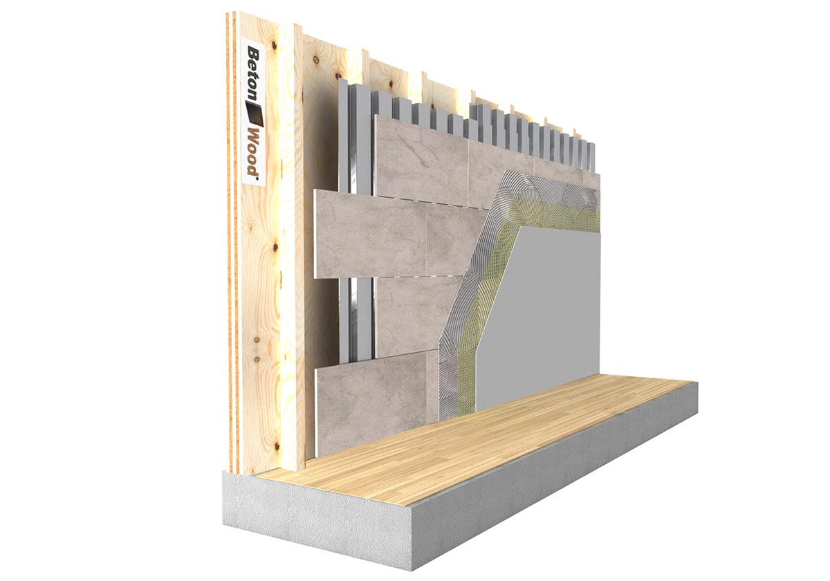 Internal cement bonded particle board and metal sheet on X-lam