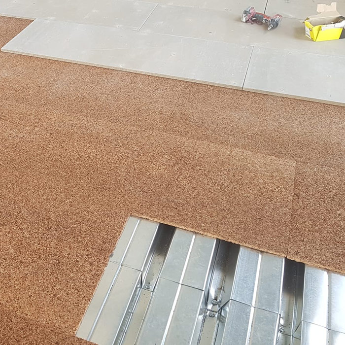 Breathable dry screed with Betoncork